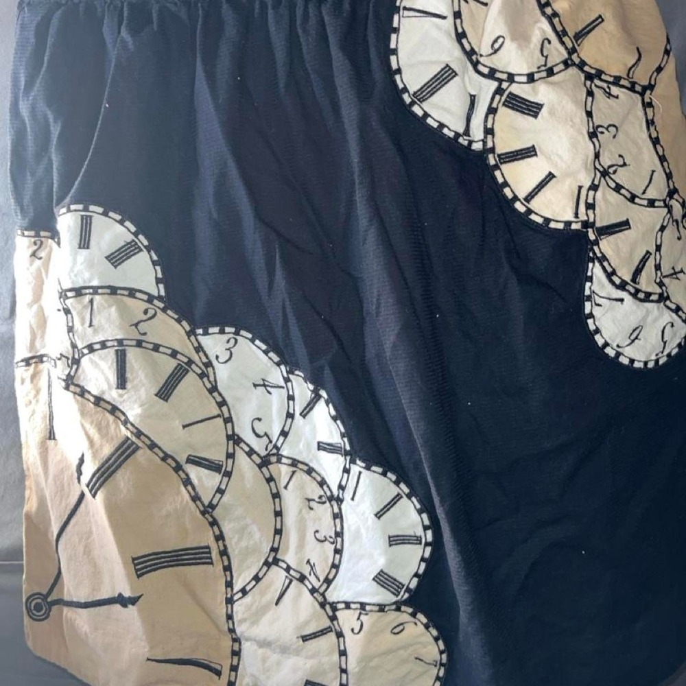 Floreat Clock Mid Length Skirt (Anthropologie)